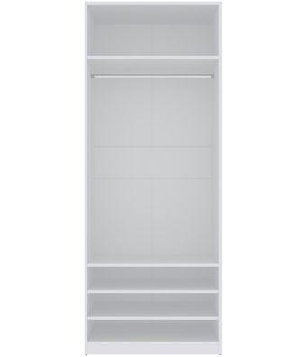 TRES 03B Kleiderschrank 80 cm mit Einlegeböden und Kleiderstange, Ankleidezimmer