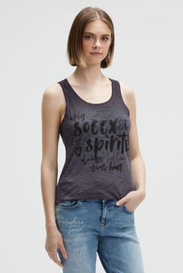 SOCCX Sommertop mit Print in Charcoal Mist