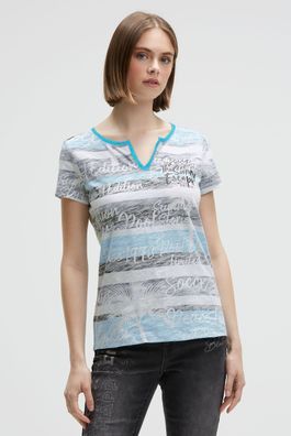 SOCCX T-Shirt mit Inside-Out Print in Ocean Flash