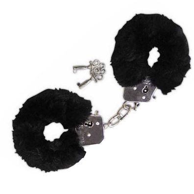 Handschellen mit Plüsch Love Cuffs gepolstert schwarz