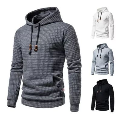 Hoodie Herren Kapuzenpullover Casual Karierten Jacquard Manner Sweatshirt Kapuze