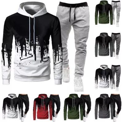 Herren Jogginganzug Trainingsanzug Sportanzug Freizeitanzug Hoodie Tracksuit-Set