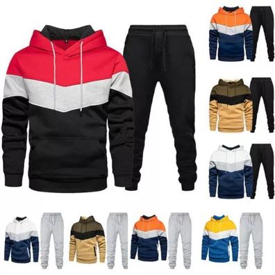 2pcs/set Herren Sweatshirt Trainingsanzug Jogginganzug Hoodie Hosen Sportanzug**