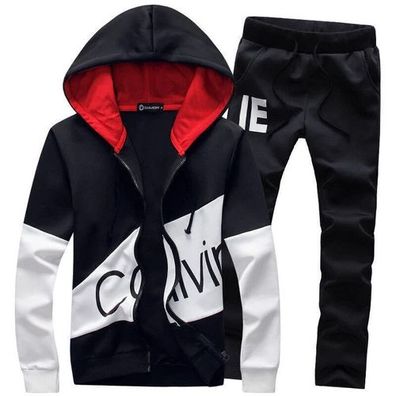 Herren Hoodie+Hose Jogginganzug Training Winter Mantel Kapuzen Sportanzug M-5XL#