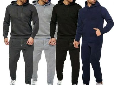 Herren Pullover Trainingsanzug Hoodie Jogging Bottoms Set Stretch Sweater Jogger