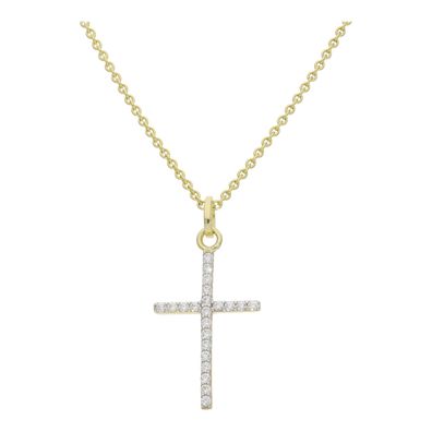 Kreuz Anhänger Gold 333 JL20-02-1199 mit Zirkonia, Made in Germany