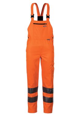 Arbeitshose Latzhose Warnschutz uni orange Größe 27