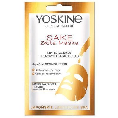 Yoskine Geisha Goldgewebe Lifting und Aufhell-Gesichtsmaske, 20 ml