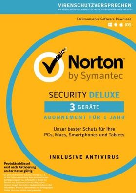 NORTON (Internet) Security Deluxe / 3-Geräte / 1-Jahr / KEIN ABO / KEY (ESD)