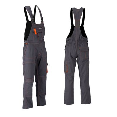 Arbeitshose / Latzhose DORIA grau/orange Gr. L/XL