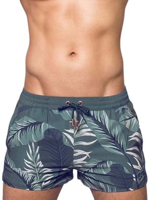 2Eros Print Hawaiian Swimshorts S50 Forest Green
