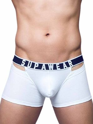Supawear Ribbed Slashed Trunk Underwear White