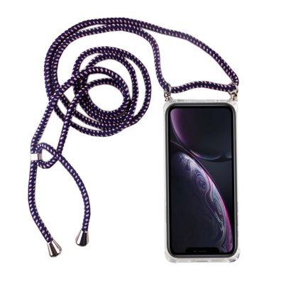Apple iPhone XR Handykette Hülle mit Band Case zum umhängen mit Kordel Violett