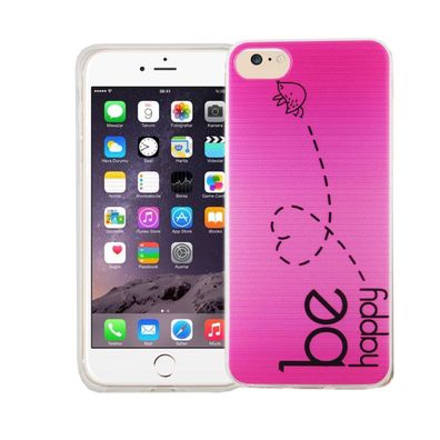 Handy Hülle für Apple iPhone SE 2020 Be Happy Pink Tasche Cover Motiv Slim Case