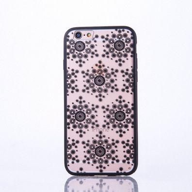 Apple iPhone SE 2020 Handy Hülle Mandala Case Schutzhülle Cover Flocken Schwarz