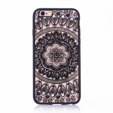 Apple iPhone SE 2020 Handy Hülle Mandala Case Schutzhülle Cover Kreis Schwarz