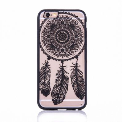 Apple iPhone SE 2020 Handy Hülle Mandala Case Schutzhülle Traumfänger Schwarz