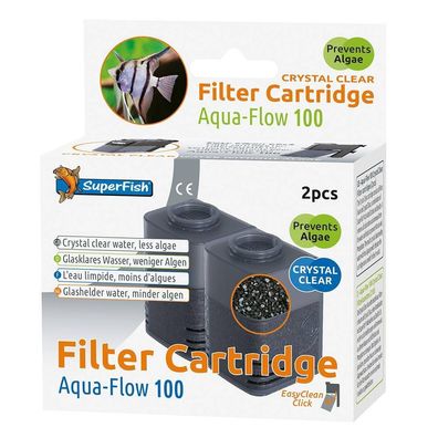 2 Stk Superfish Aquaflow 100 Crystal Clear Ersatz Kassette für gesundes Wasser