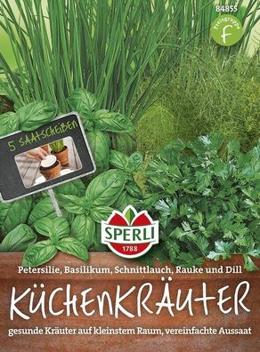 Sperli Küchenkräuter Kombi, 5 Saatscheiben, aromatisch & vielseitig