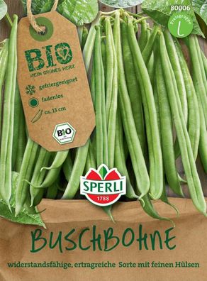 Sperli BIO Buschbohne, ertrag- reiche Sorte ist sehr widerstandsfähig, gut