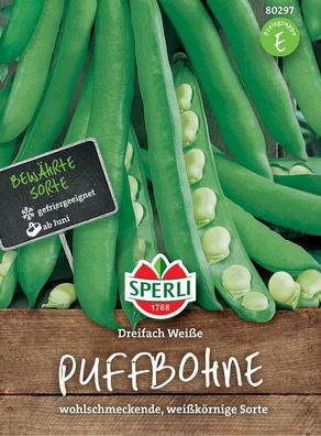 Sperli Puffbohne Dreifach Weiße, weiß blühend bildet weiße Körner, keine