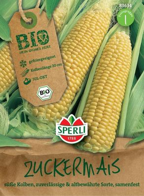Sperli BIO Zuckermais, sehr alte Zuckermaissorte, geschmacklich süß aber