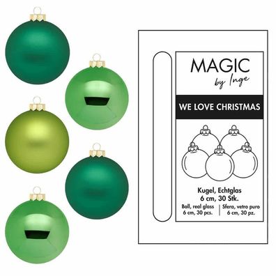 Weihnachtskugeln 30 Stk 6cm Evergreens Inge-Glas