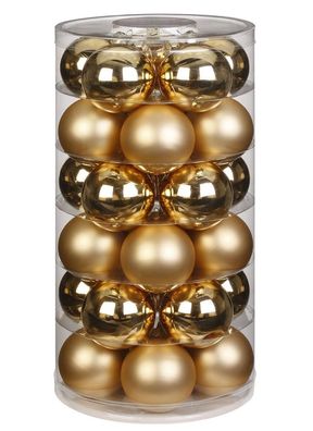Weihnachtskugeln 30 Stk 6cm Brokatgold Inge-Glas