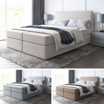 Bett Doppelbett Boxspringbett TOP mit Bonell-Matratze + 2 Bettkästen , H3