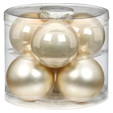 Weihnachtskugeln 6 Stk 10cm Champagner Inge-Glas