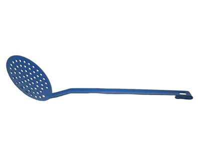 Emaille Schaumlöffel, Schaumkelle, Abschöpfer, Nostalgie Küchenhelfer, blau