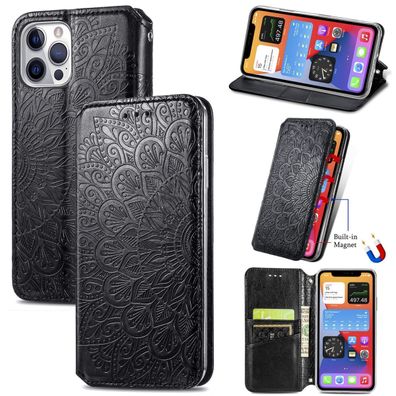 Hülle Handy Schutz für Apple iPhone 12 Pro Max Case Cover Tasche Etuis Schwarz