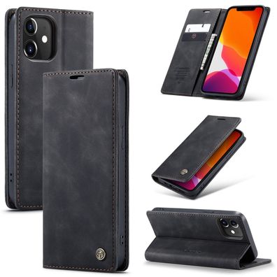 Hülle Handy Schutz für Apple iPhone 12 Pro Case Flip Cover Tasche Etuis Schwarz
