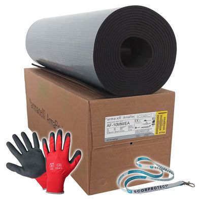 Armaflex AF Kautschuk Platten selbstklebend + Handschuhe + Scorprotect® Schlüsselband