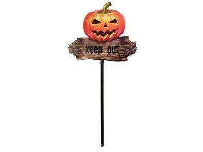 Europalms Halloween Bodenstecker Kürbis Zoll KEEP OUT Zoll , 50cm