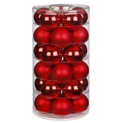 Weihnachtskugeln 30 Stk 6cm Merry Red Inge-Glas