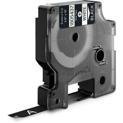 Original Dymo 1805437 Etiketten weiß auf schwarz 9mm x 55m