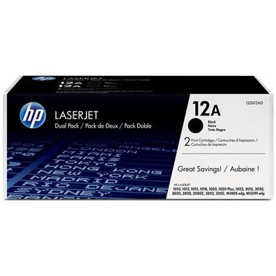 Original HP 12AD Q2612AD Toner Doppelpack schwarz 2 Stück
