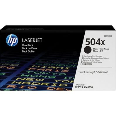 Original HP 504X CE250XD Toner Doppelpack schwarz 2 Stück