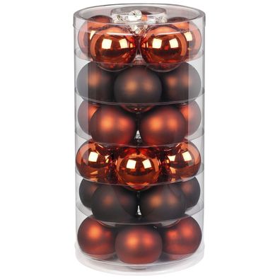 Weihnachtskugeln 30 Stk 6cm Shiny Chestnut