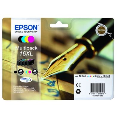 Original Epson 16XL T1636 C13T16364012 C13T16364022 Tinte Multipack schwarz cyan m