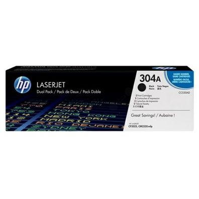 Original HP 304A CC530AD Toner Doppelpack schwarz 2 Stück