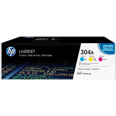 Original HP 304A CF372AM Toner Set cyan magenta gelb 3 Stück