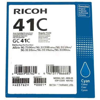Original Ricoh GC-41 C 405762 Tinte cyan