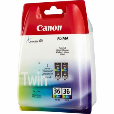 Original Canon CLI-36 1511B018 Tinten Doppelpack color 2 Stück