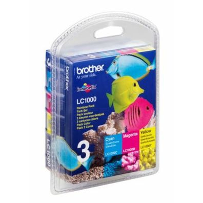Original Brother LC-1000RBWBP LC-1000RBWBPDR Tinte Multipack cyan magenta gelb 3 Stü