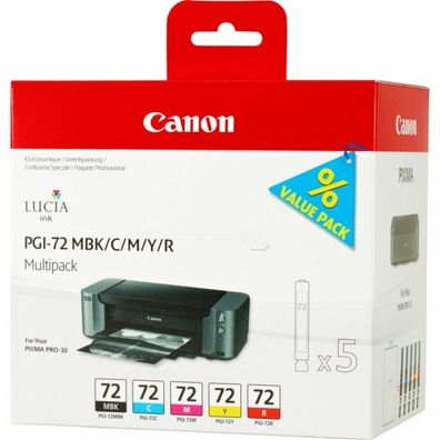 Original Canon PGI-72 6402B009 Tinte Multipack matt schwarz cyan magenta gelb rot 5