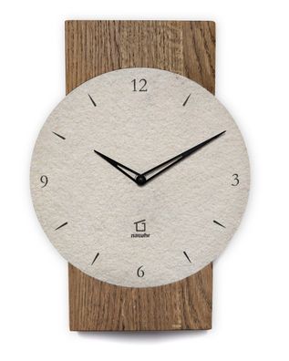 Natuhr Funk-Wanduhr Großglockner Massivholz Eiche Sandstein 18NU1-10-3