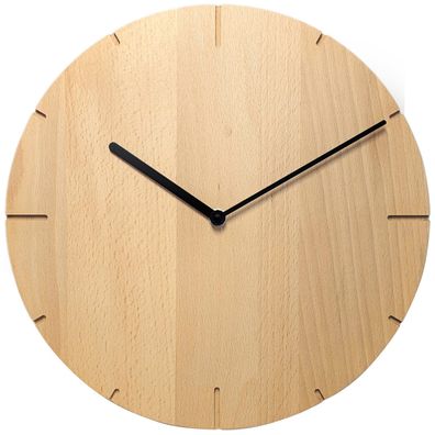 Natuhr Funk-Wanduhr Solide Massivholz Buche ? 30 cm 6NU2-14-4