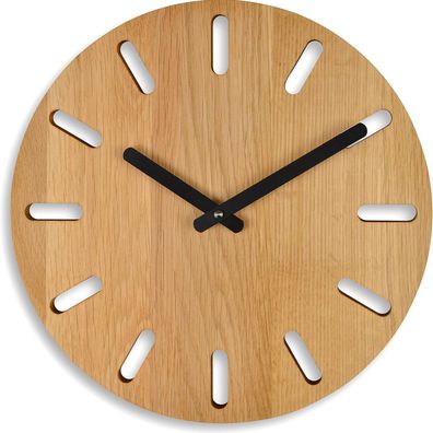 Natuhr Wanduhr Comma Massivholz Eiche Geölt ? 30 cm 40NU1-11-2